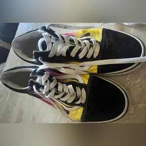 Vans Black, Yellow, and Red Sneakers